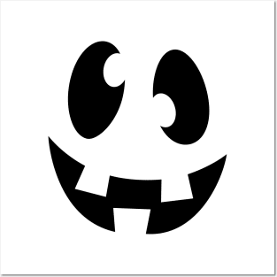 Happy, Goofy, Smiling Ghost Face Jack O Lantern Posters and Art